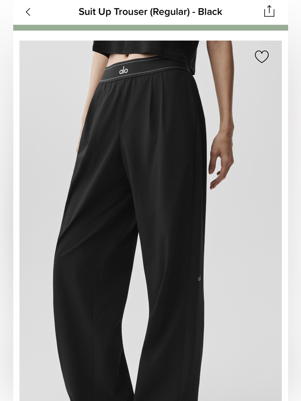 ALO Yoga Suit Up Trouser - Black (Regular)